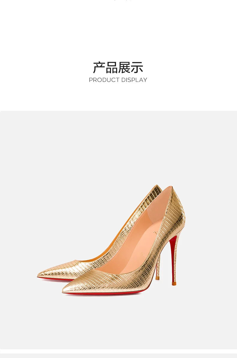 Elegant heels for ladies 2025 Trend Luxury Red Bottom Pointed Toe High Heels Sexy 12cm Stiletto Pumps Comfortable Wedding Shoes