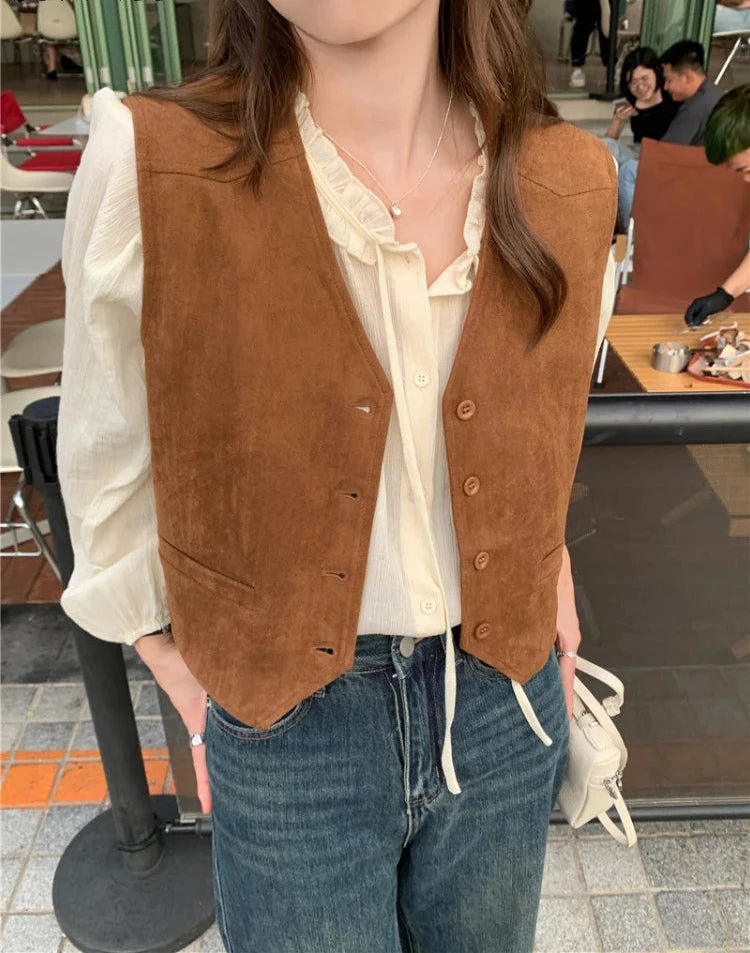 Fashion Vests Women Coat All-match Cleanfit Temper