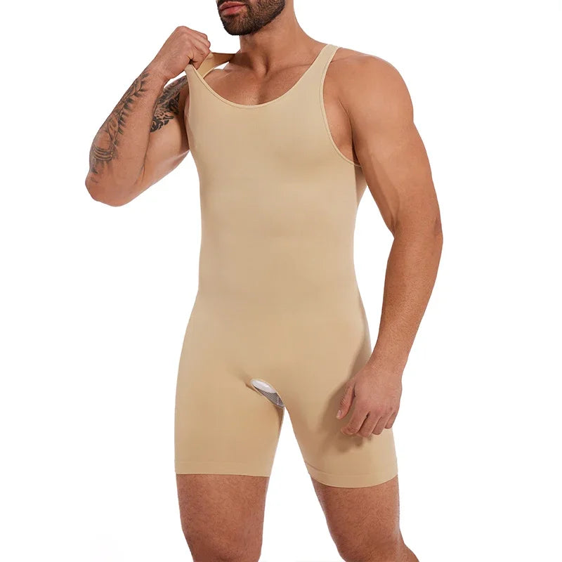 Sleeveless Bodysuit Men Full Body Shaper Compression Undershirt New Shapewear Tummy Control Faja Para Hombres Slimming Vest