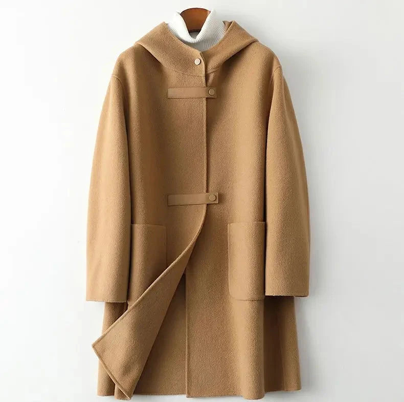 Fashion Hooded Double-sided Cashmere Coat Woolen Windbreakers