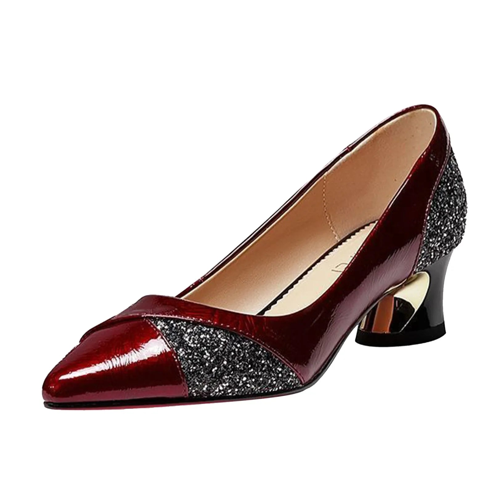 Fashion High Heels Pumps High Quality Women Elegant Sexy Medium Heels Pointed Toe Shoes Comfort Casual Single Shoes