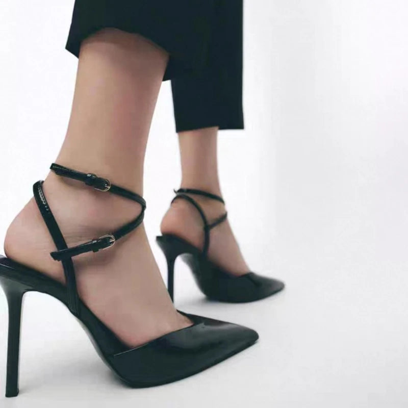 Elegant Women High Heeled Shoes Sexy Pointed Toe Slingbacks 2025 Summer Stilettos Brand Designer Bridal Office Ladies Sandals