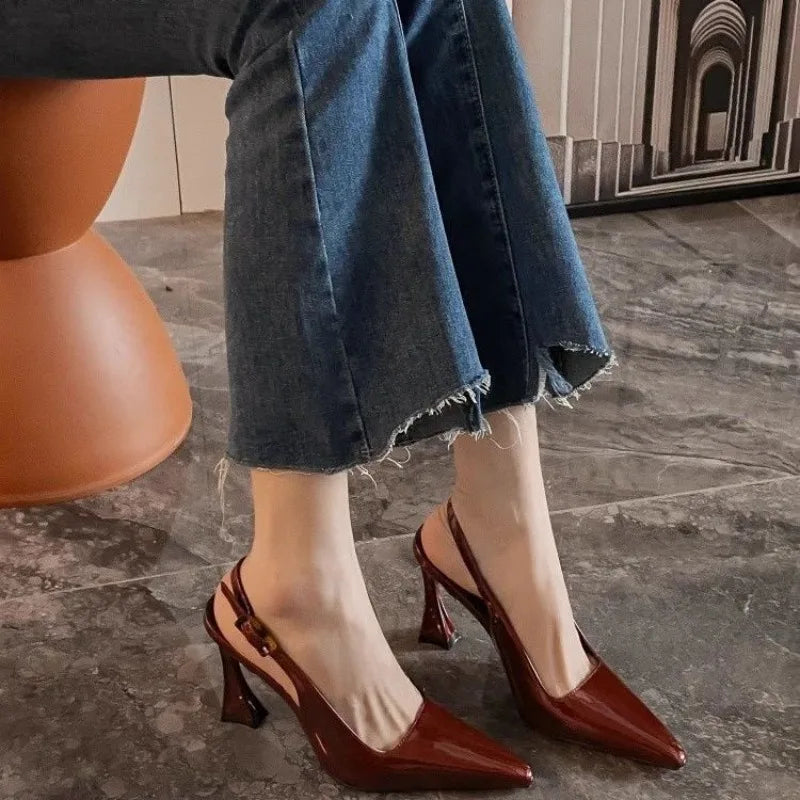 Fashion High Heels Luxurious Versatile Women's Shoes Slim Heel Temperament New Heeled Sandals Spring Elegant Pointed 2025 Pumps