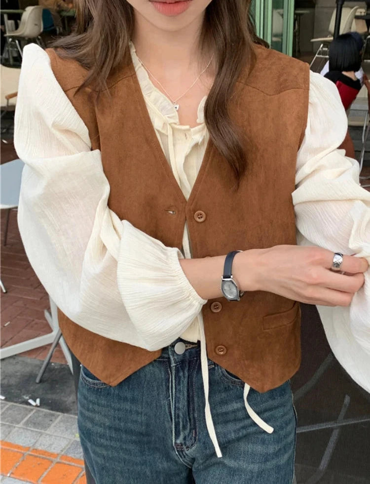 Fashion Vests Women Coat All-match Cleanfit Temper