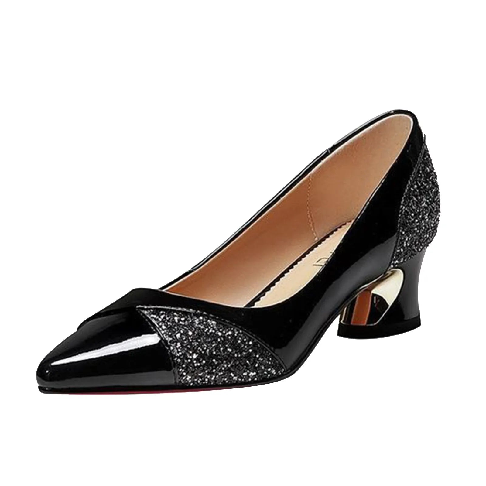 Fashion High Heels Pumps High Quality Women Elegant Sexy Medium Heels Pointed Toe Shoes Comfort Casual Single Shoes