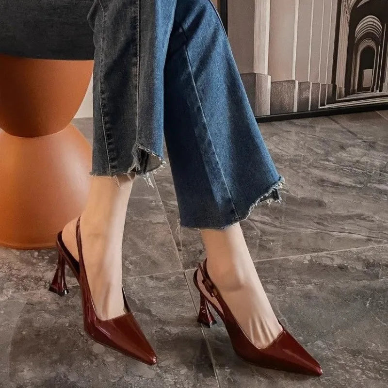 Fashion High Heels Luxurious Versatile Women's Shoes Slim Heel Temperament New Heeled Sandals Spring Elegant Pointed 2025 Pumps