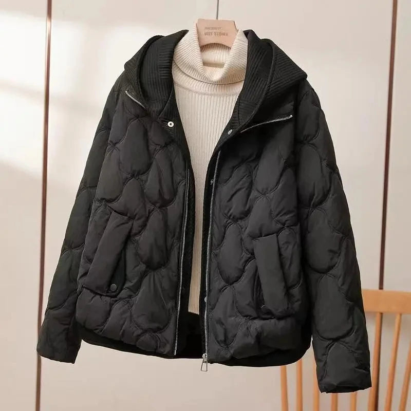 Fashion Loose Cropped Coat Women Jacket Women Parkas Warm Puffer Jackets Casual Coat