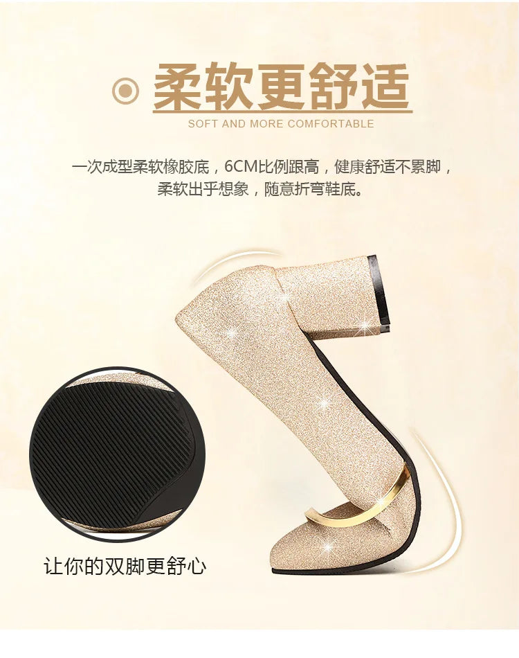 Fashion High Heels Women 2024 New Spring Autumn Matte All-match Thick Heel Pointed Toe Shallow Mouth Professional Women's Shoes