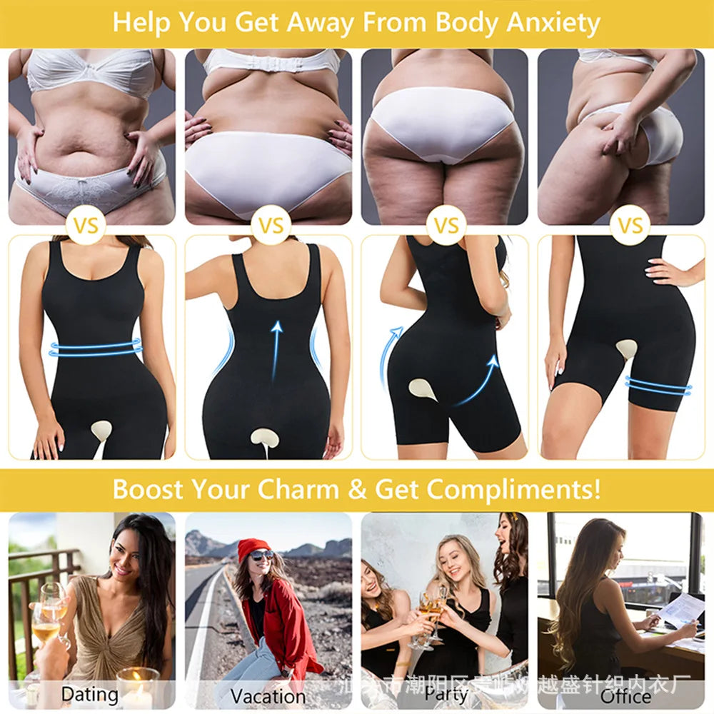 Shapewear One-Piece Body Sculpting Underwear Large Size Hip Lifting Tummy Control Open Bottom Briefs Comfortable Underwear