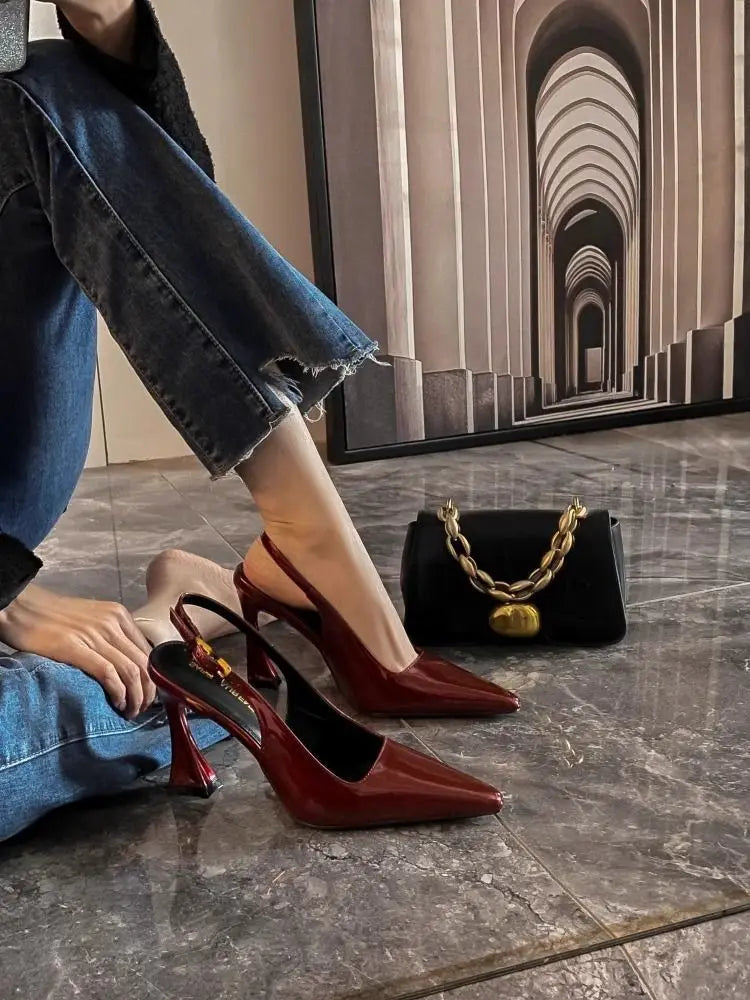 Fashion High Heels Luxurious Versatile Women's Shoes Slim Heel Temperament New Heeled Sandals Spring Elegant Pointed 2025 Pumps
