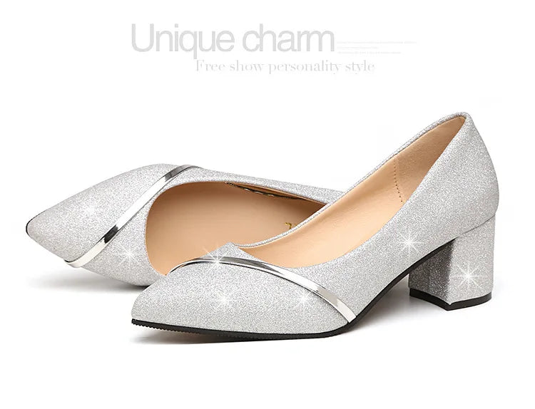 Fashion High Heels Women 2024 New Spring Autumn Matte All-match Thick Heel Pointed Toe Shallow Mouth Professional Women's Shoes