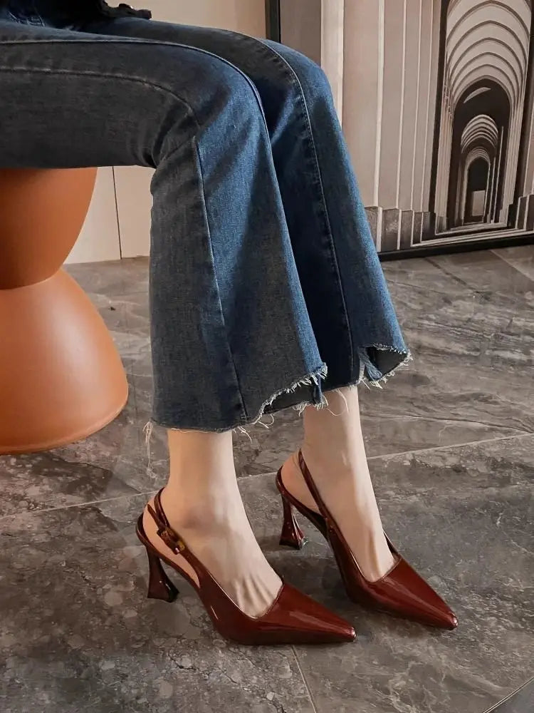 Fashion High Heels Luxurious Versatile Women's Shoes Slim Heel Temperament New Heeled Sandals Spring Elegant Pointed 2025 Pumps