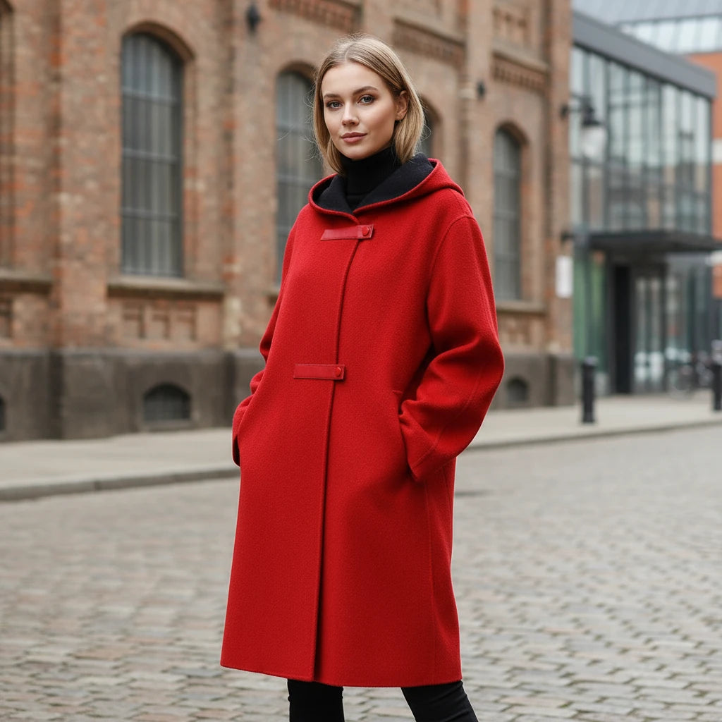 Fashion Hooded Double-sided Cashmere Coat Woolen Windbreakers