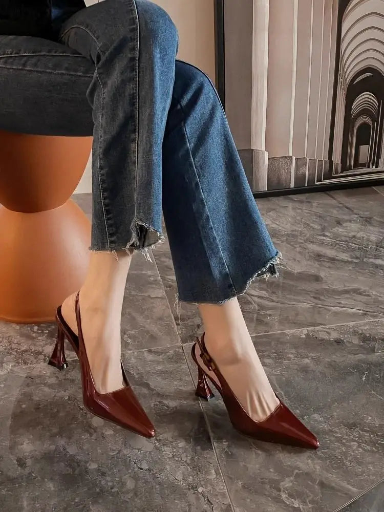 Fashion High Heels Luxurious Versatile Women's Shoes Slim Heel Temperament New Heeled Sandals Spring Elegant Pointed 2025 Pumps