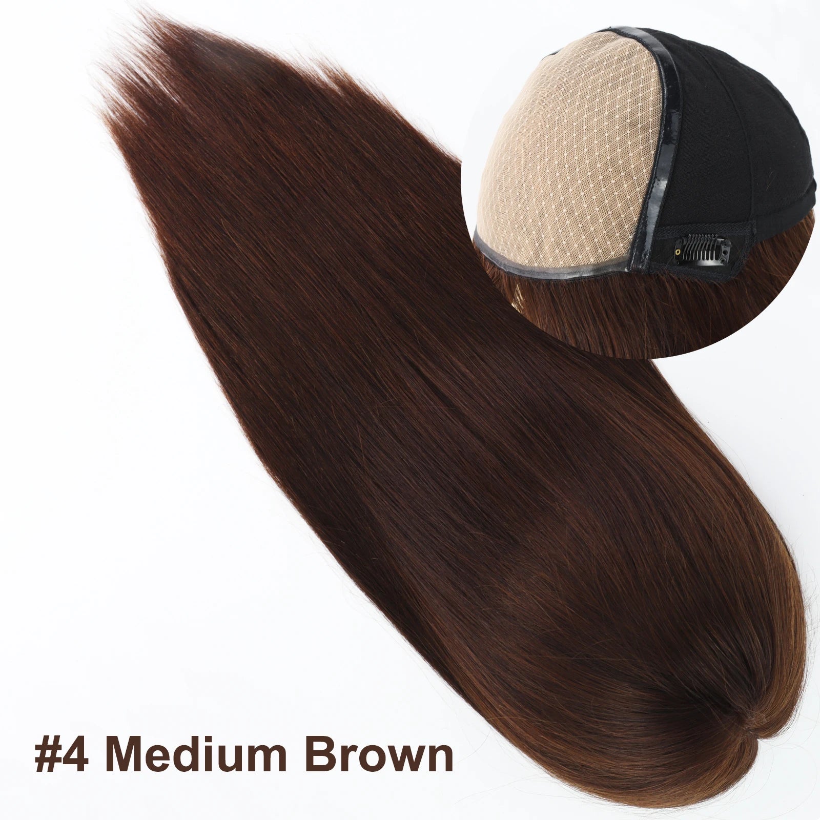 Layer Human Hair Wig for Women 6x6" Silk Base Wig with PU Around Medium Brown Hair Wig with Elastic Net Soft Breathable