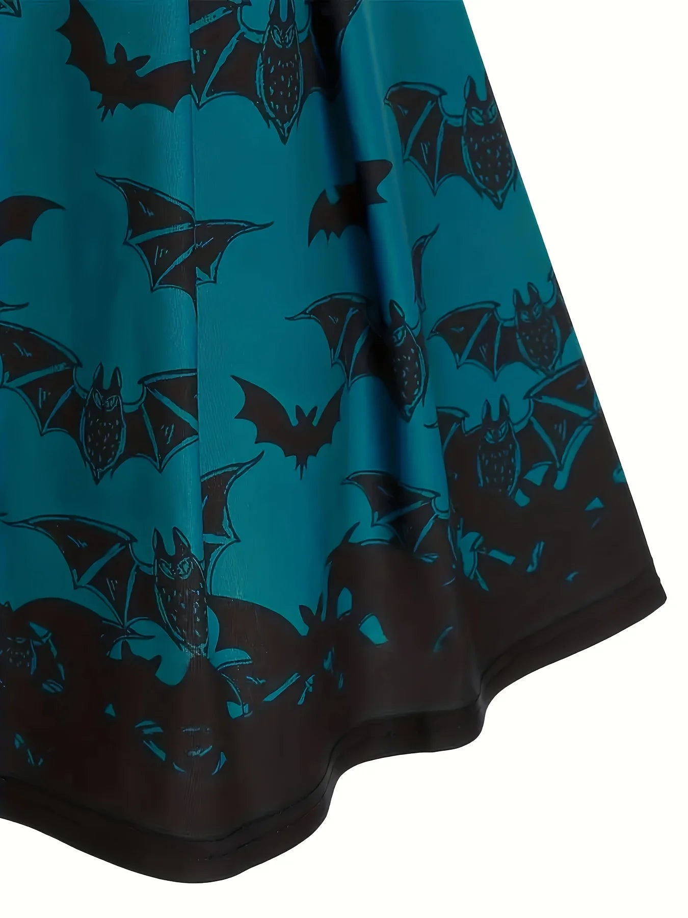 European and American fashion women's dress with bat print high waist sling A plus size dress