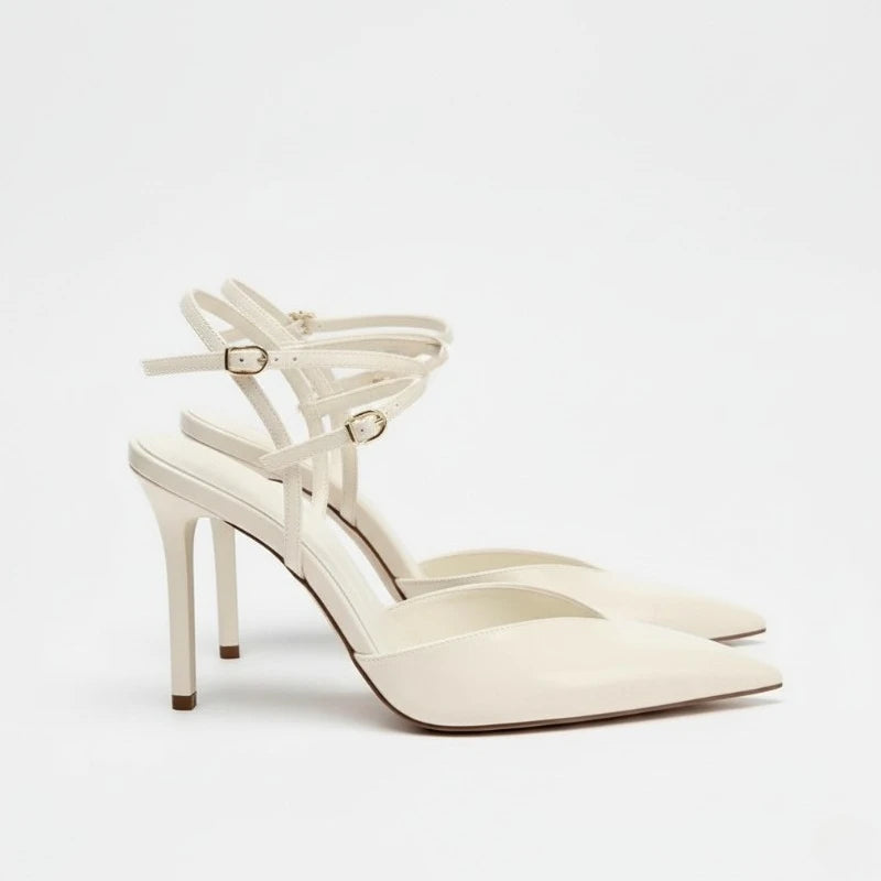 Elegant Women High Heeled Shoes Sexy Pointed Toe Slingbacks 2025 Summer Stilettos Brand Designer Bridal Office Ladies Sandals