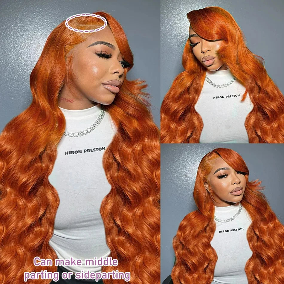 Orange Ginger Body Wave Brazilian Human Hairs