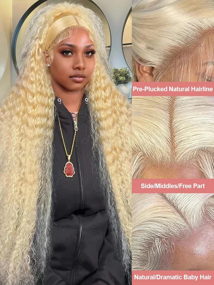 Curly Blonde Brazilian Human Hairs