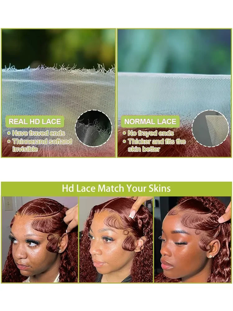 Reddish Brown Deep Wave Brazilian Human Hairs