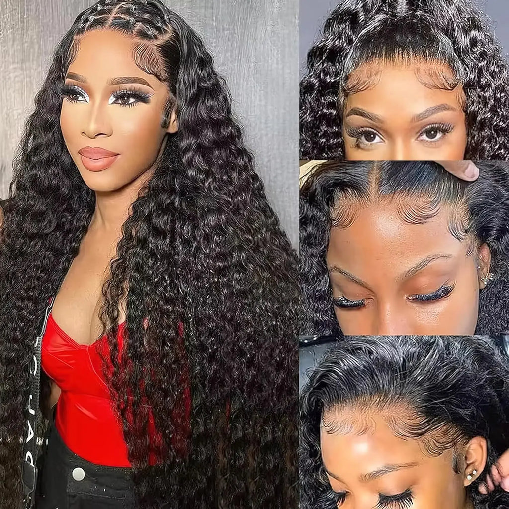 Kinky Curly Glueless Wigs for Women Human Hair Wear and Go Glueless Wig Human Hair 4X4 Lace Front Wig Curly Wig Human Hair