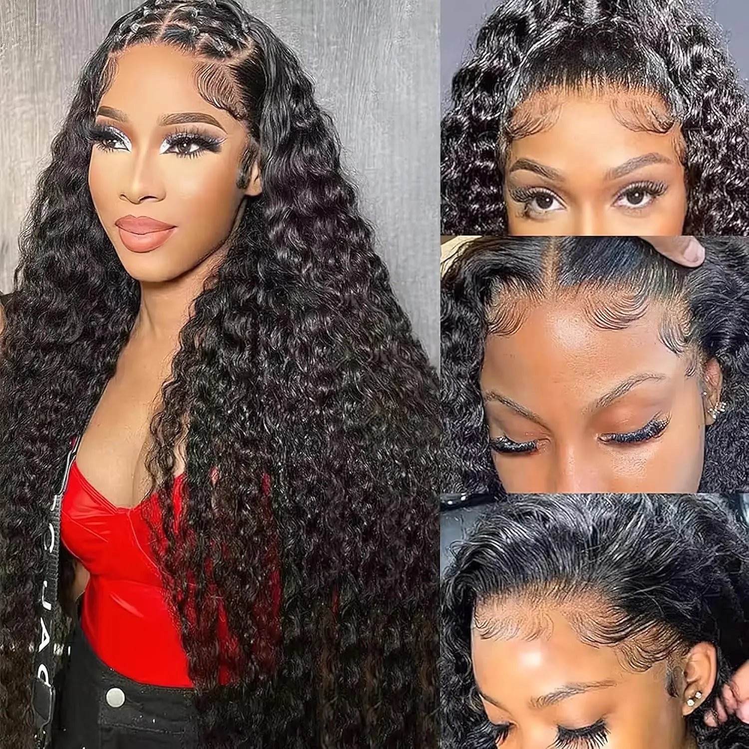 Kinky Curly Glueless Wigs for Women Human Hair Wear and Go Glueless Wig Human Hair 4X4 Lace Front Wig Curly Wig Human Hair