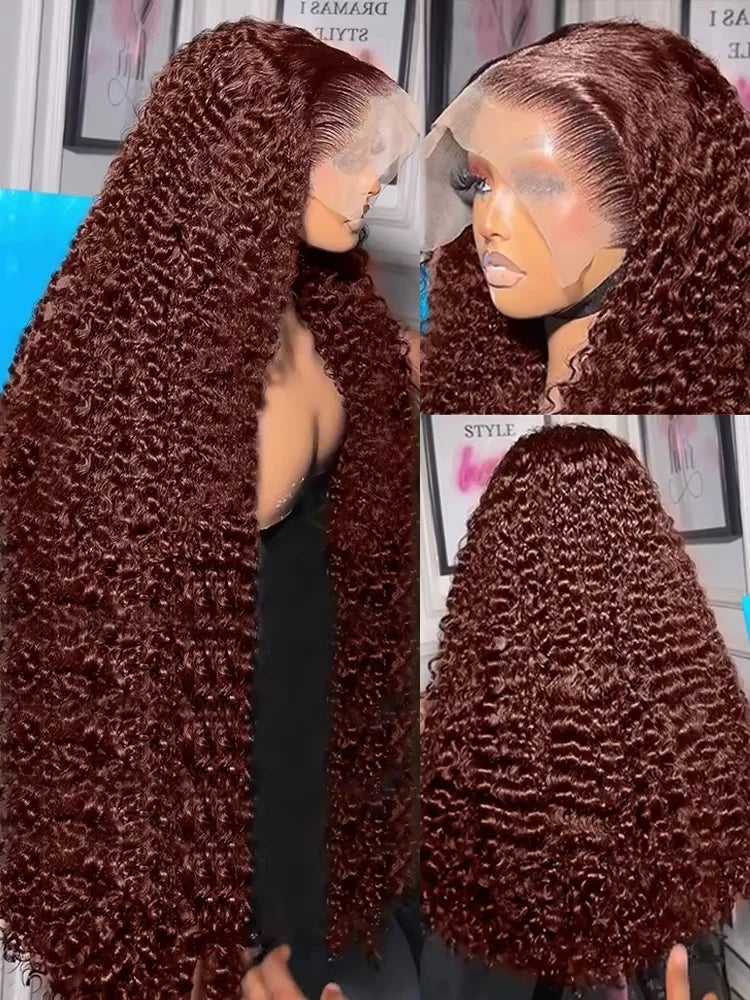 Reddish Brown Deep Wave Brazilian Human Hairs