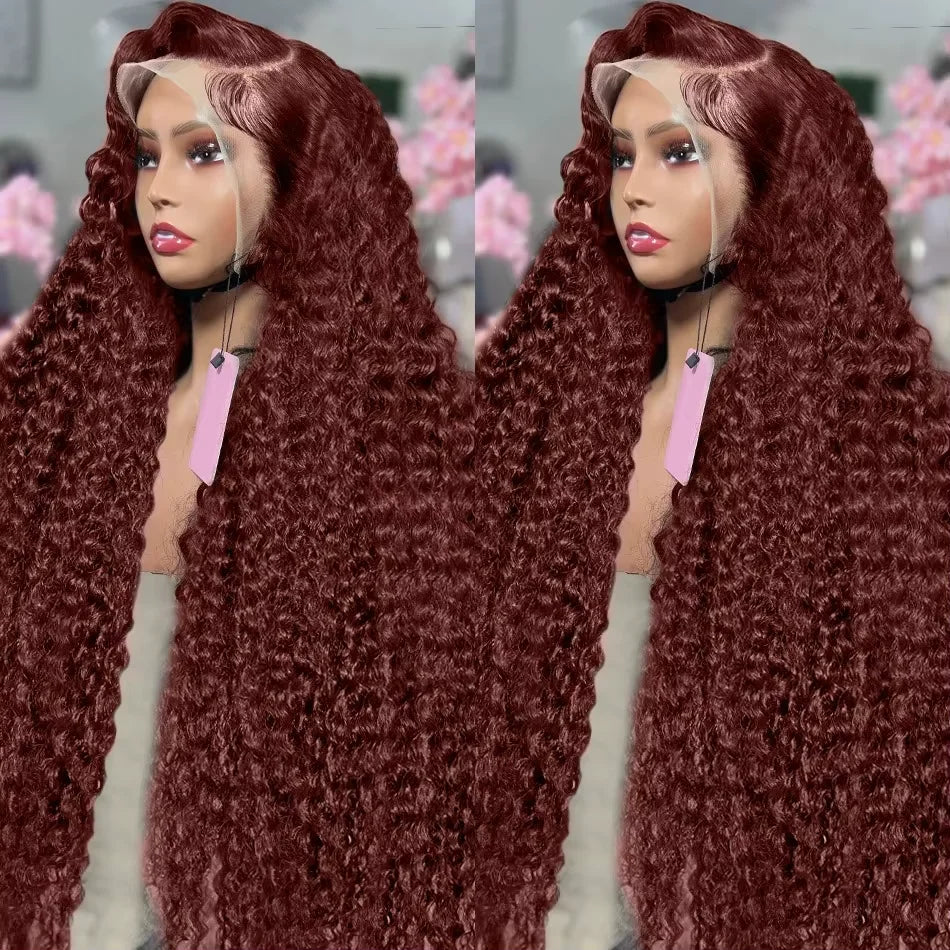 Reddish Brown Deep Wave Brazilian Human Hairs