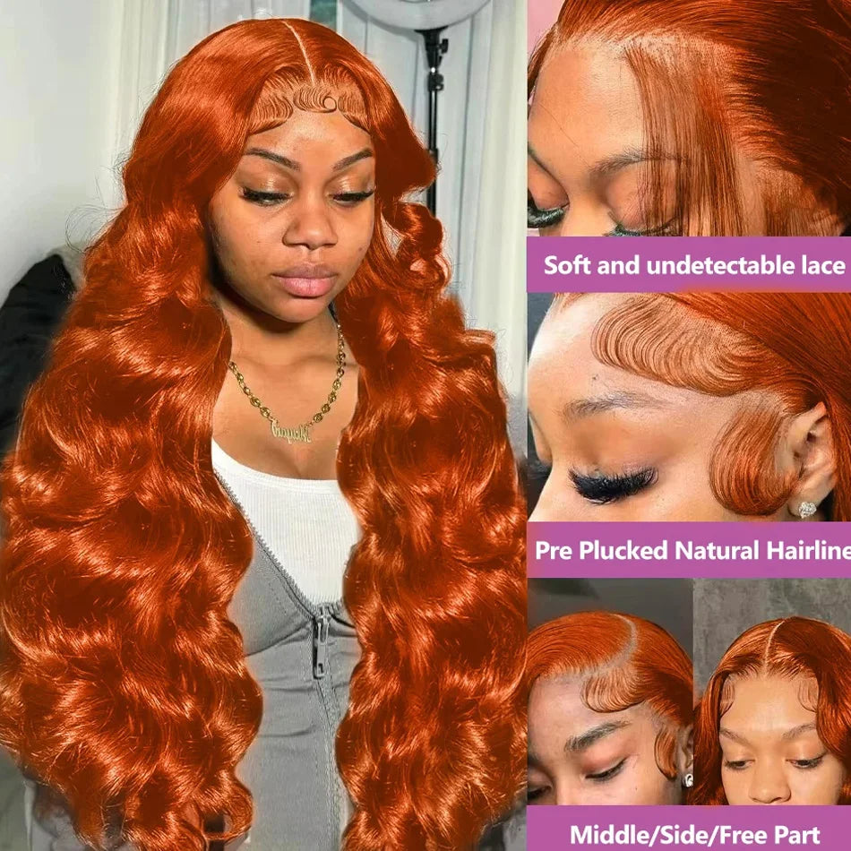 Orange Ginger Body Wave Brazilian Human Hairs