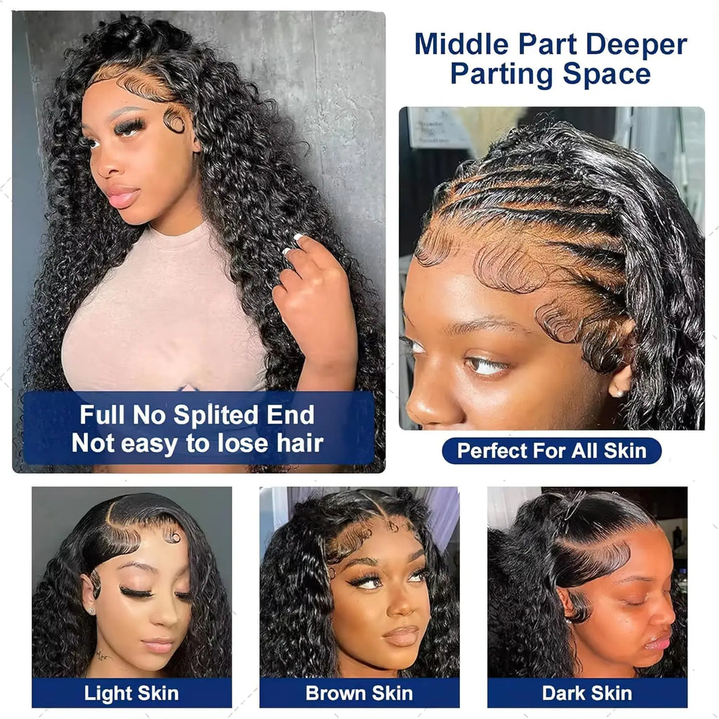 Kinky Curly Glueless Wigs for Women Human Hair Wear and Go Glueless Wig Human Hair 4X4 Lace Front Wig Curly Wig Human Hair
