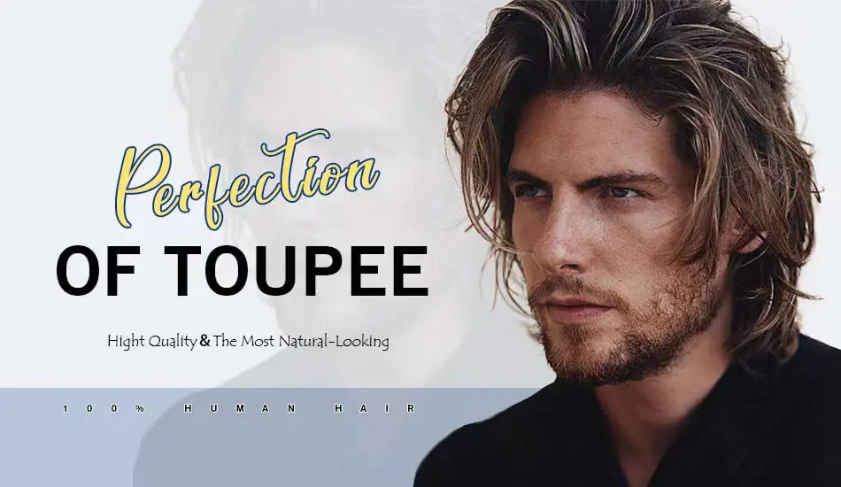 Men Wig Natural Human Hair Toupee Mono Male Wig  Durable Male Hair Prosthesis Toupee Men 6" Hair Replacement System For Men
