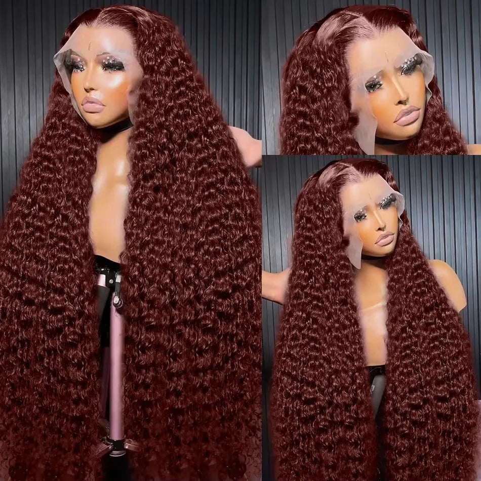 Reddish Brown Deep Wave Brazilian Human Hairs
