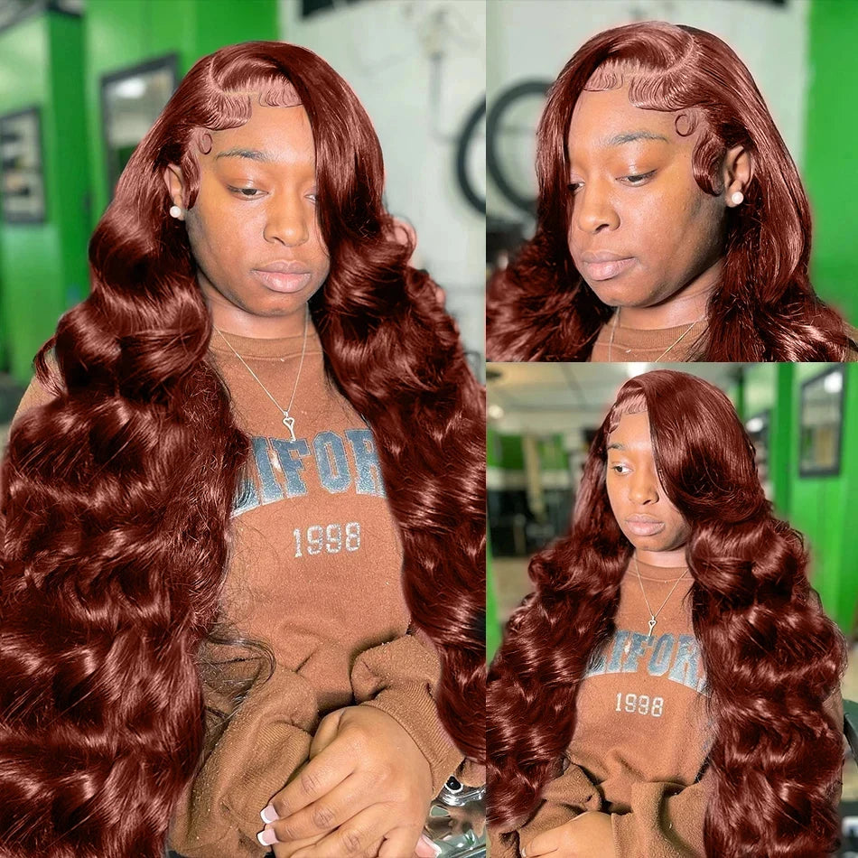 Reddish Brown Body Wave Brazilian Human Hairs