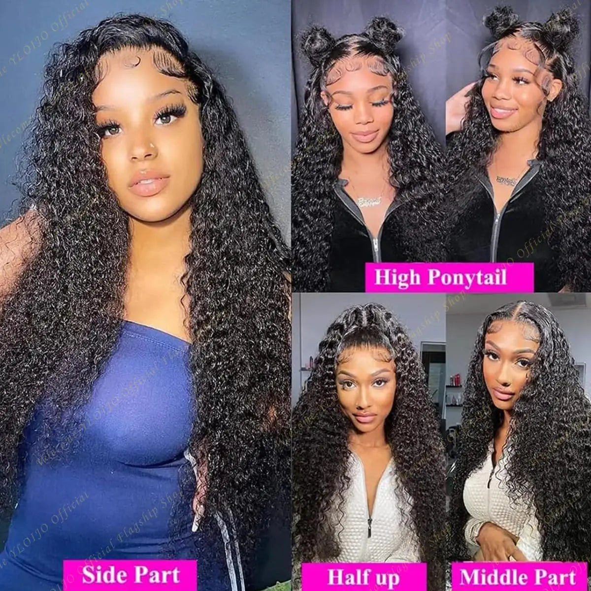 Kinky Curly Glueless Wigs for Women Human Hair Wear and Go Glueless Wig Human Hair 4X4 Lace Front Wig Curly Wig Human Hair