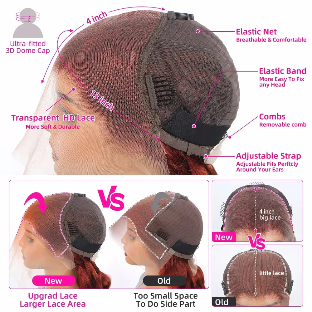 Reddish Brown Body Wave Brazilian Human Hairs