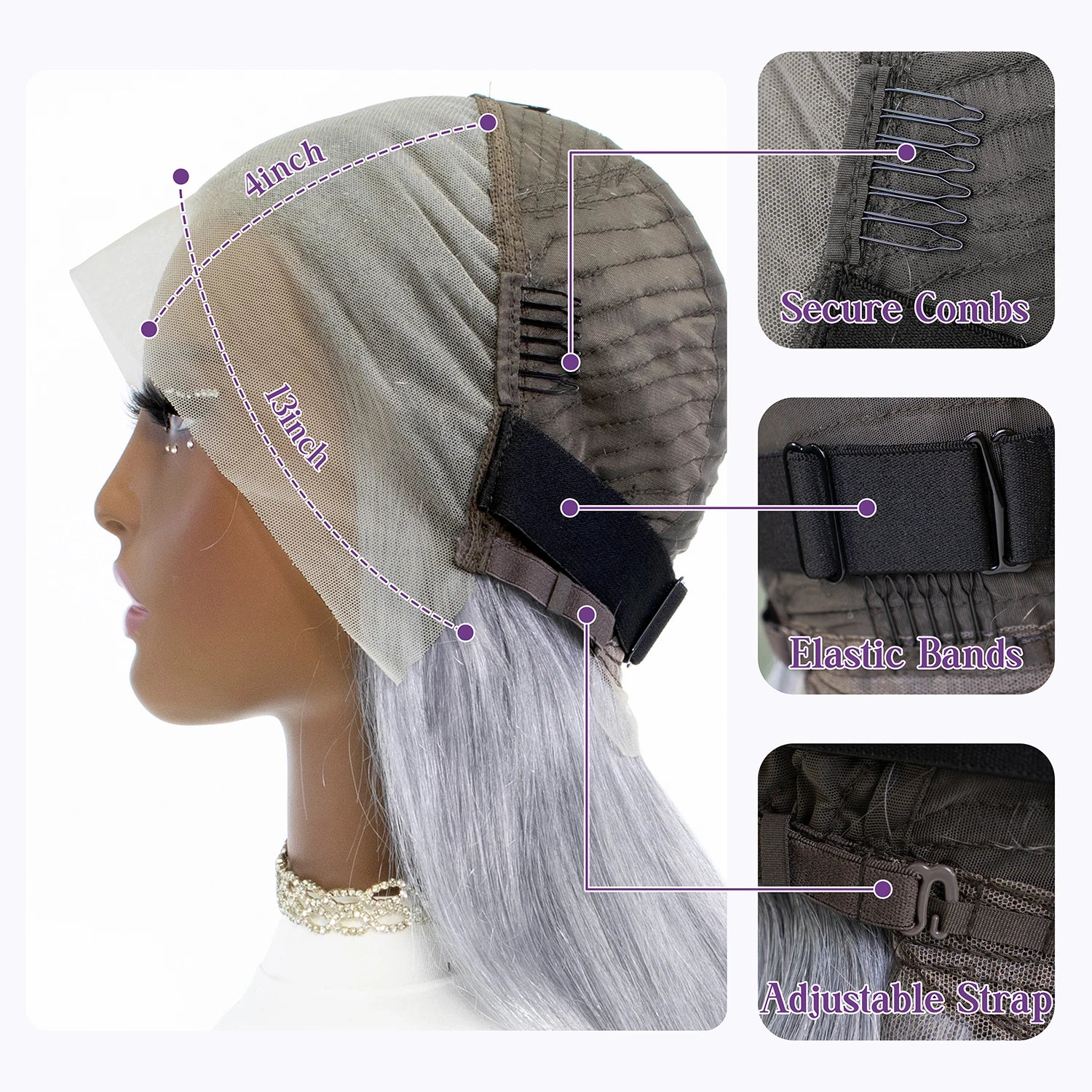 Human Hair Wig Grey Bob Wigs 200% 13x4 HD Transparent Ginger Orange Lace Front Bob Blunt Cut Straight Colored Wigs Pre Plucked