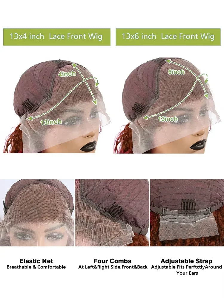 Reddish Brown Deep Wave Brazilian Human Hairs