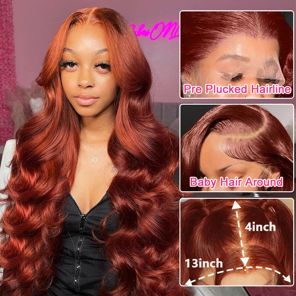Reddish Brown Body Wave Brazilian Human Hairs