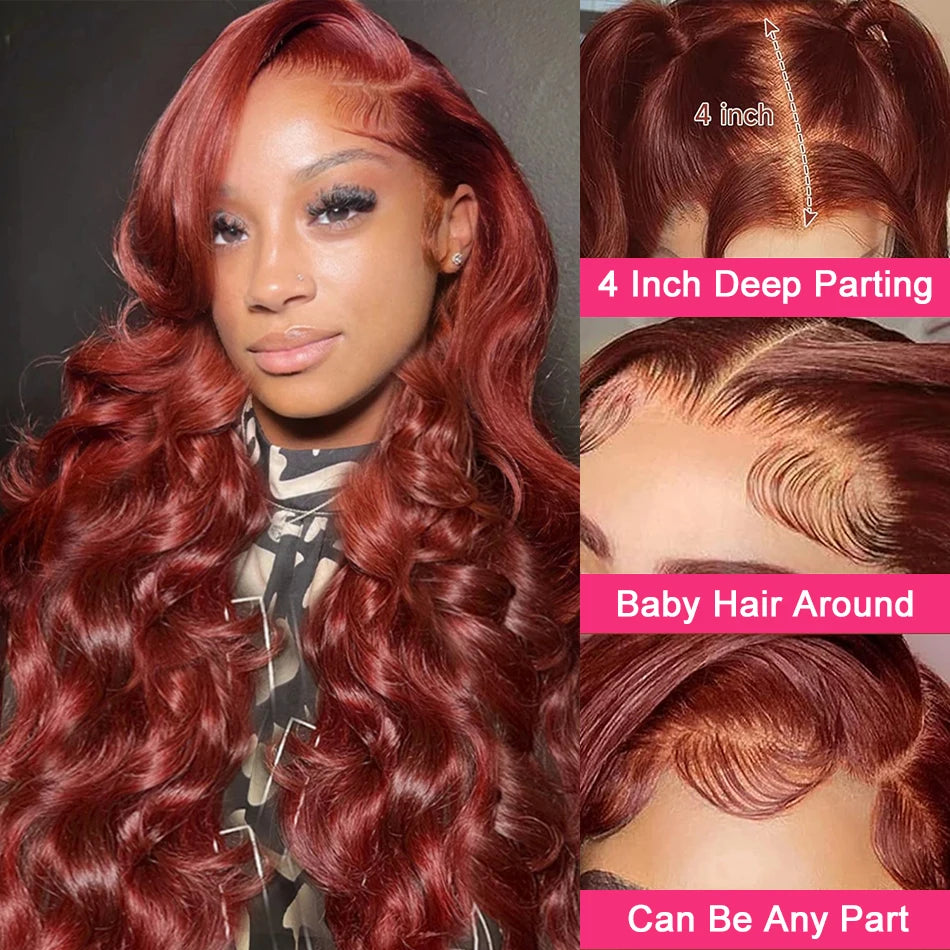 Reddish Brown Body Wave Brazilian Human Hairs