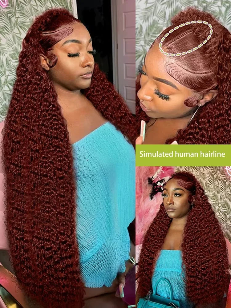 Reddish Brown Deep Wave Brazilian Human Hairs