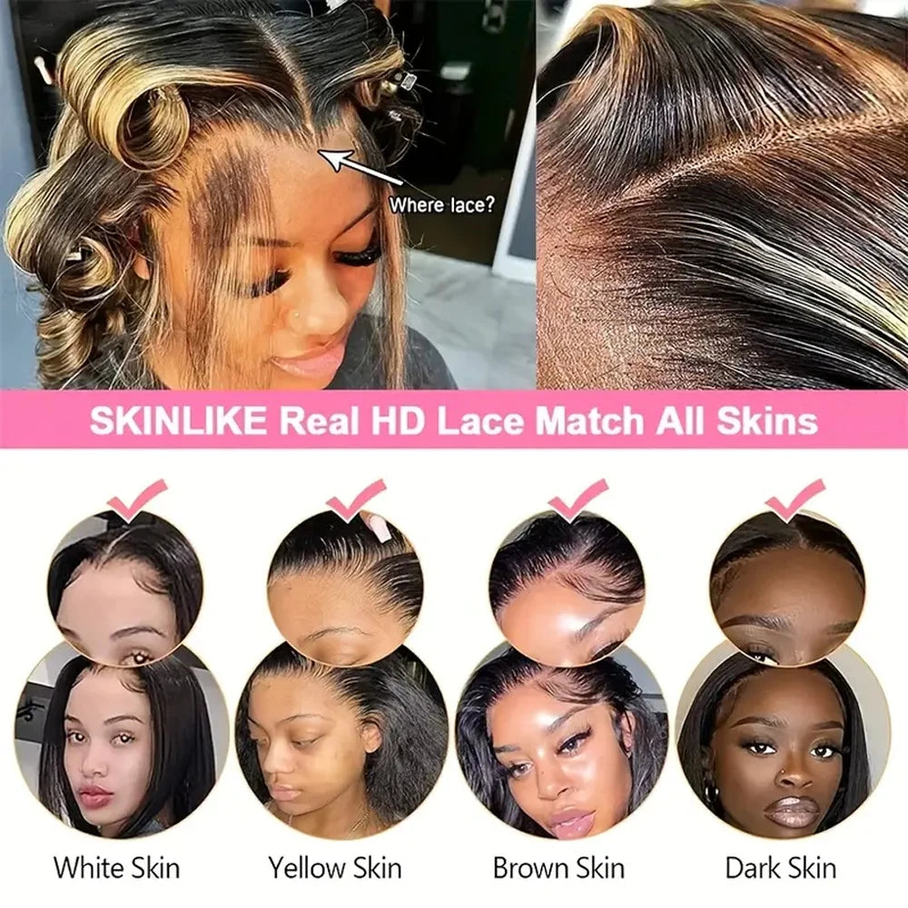 100% Human Hair Curly Short Bob Wig with 4/27 Honey Blonde 13x4 Lace Front Deep Wave Virgin Hair 200% Density Deep Wave Bob Wigs