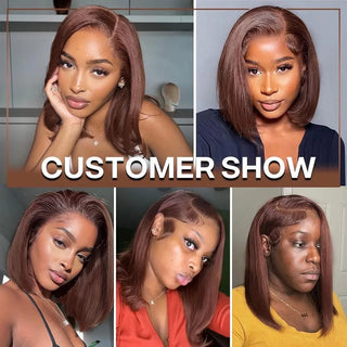 Chocolate Brown Sleek Bob · Glueless HD Lace style 3