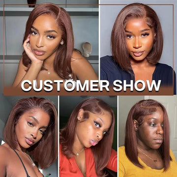 Chocolate Brown Sleek Bob · Glueless HD Lace style 3