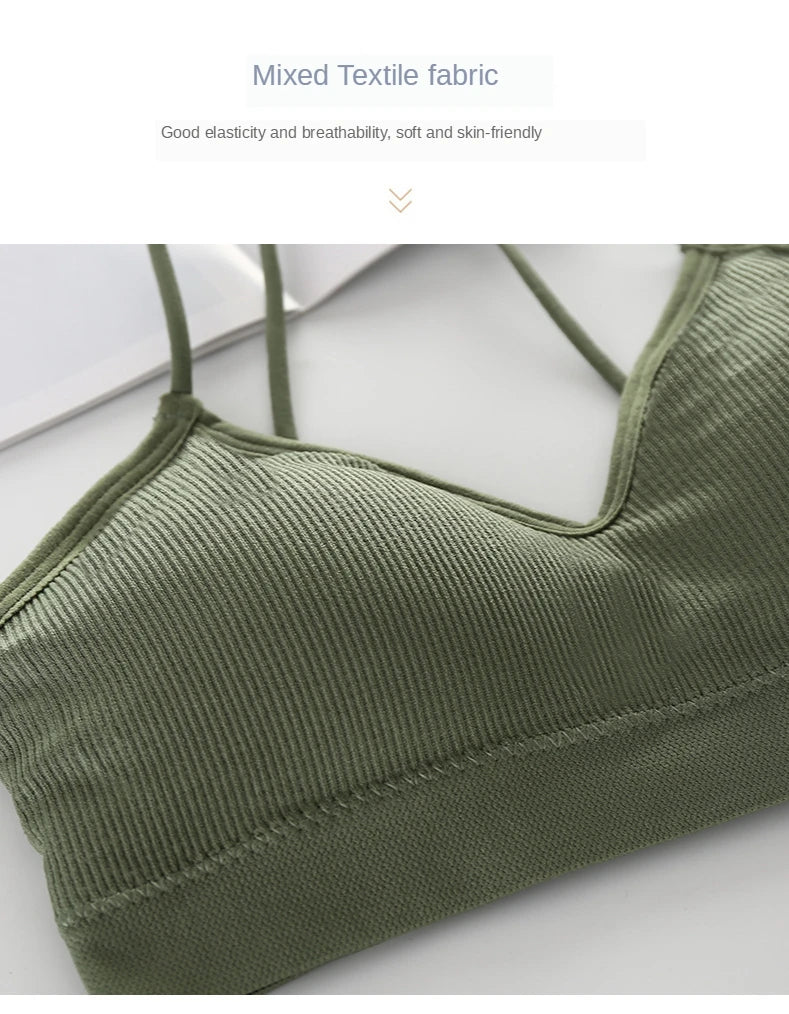 Sexy Sport Bra Top Backless Sports Bra Women Bra Tops Bralette V Neck Brassiere Sport Femme Seamless Underwear Push Up Sport