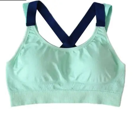 Sports Bra Full Cup Breathable Top Shockproof Cross Back Push Up Workout Underwear For Women Gym Running Jogging Yoga Fitness