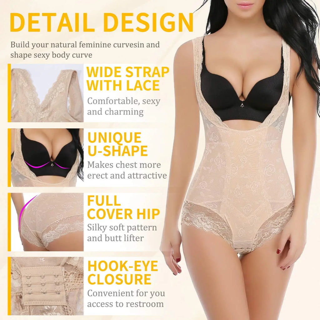 Women Shapewear Waist Trainer Bodysuits Slimming Underwear Seamless Full Body Shaper Firm Control Bodybriefer Postpartum Fajas