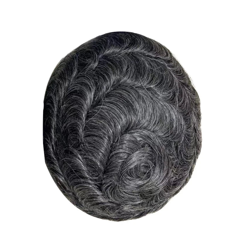 Men Toupee Fine Mono Npu Men's Wig Durable Capillary Prosthesis 6inch Handmade Male Wigs Indian Human Hair Replacement System