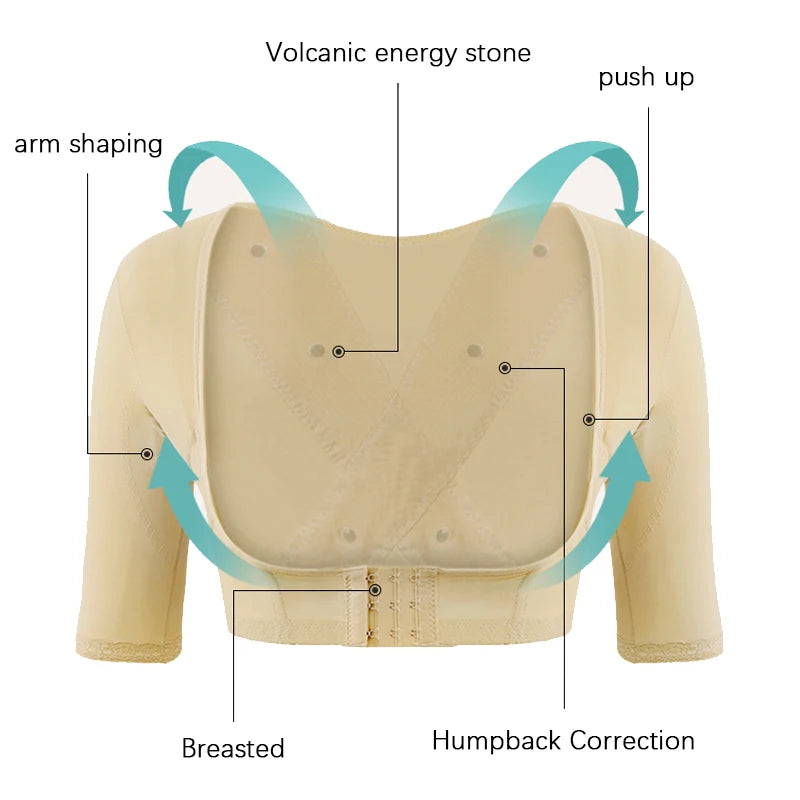 WECHERY Arm Shaper Underbust Push Up Shapers Top Women Posture Corrective Underwear Body Slimmer Shapewear