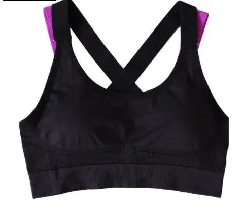 Sports Bra Full Cup Breathable Top Shockproof Cross Back Push Up Workout Underwear For Women Gym Running Jogging Yoga Fitness