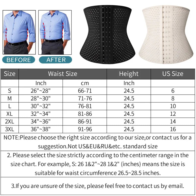 Waist Trainer Shapers Corset For Men Abdomen Reducer Slimming Belt Shapewear High Compression Modeling Strap Workout Girdle Faja
